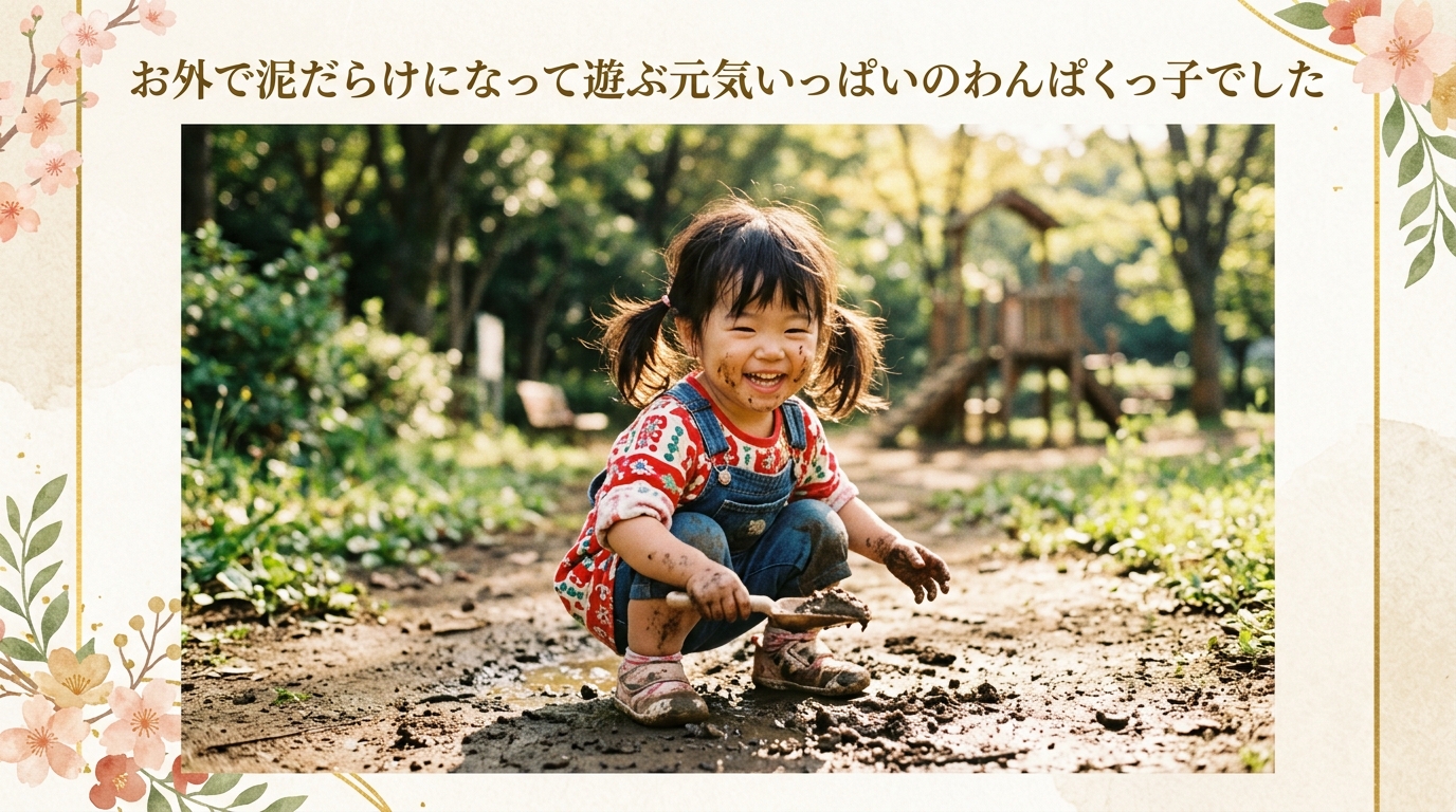 幼少期・幼稚園期コメントの実機スライド作成例
