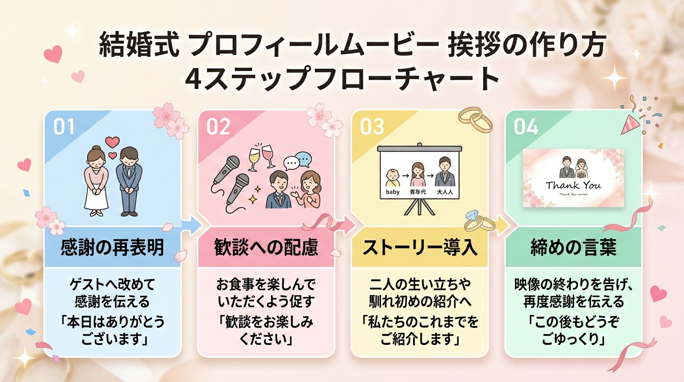プロフィールムービー冒頭挨拶の黄金構成4ステップ