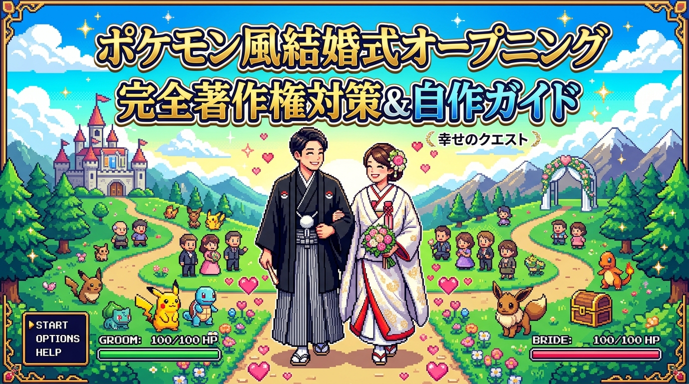 ポケモン風結婚式オープニングムービー完全ガイド|著作権対策・演出アイデア・BGM選び・自作手順
