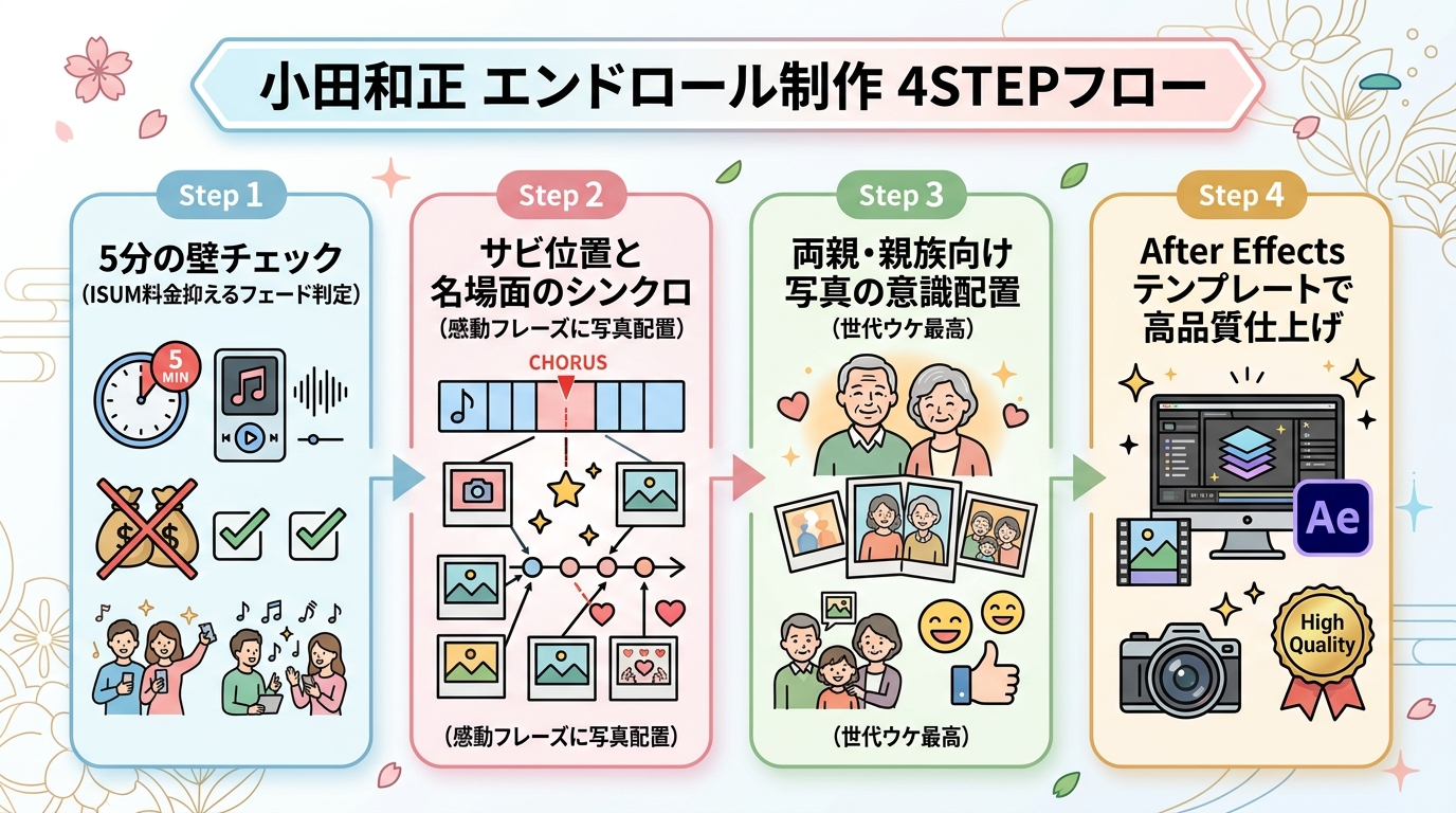 小田和正 エンドロール制作 4STEPフロー