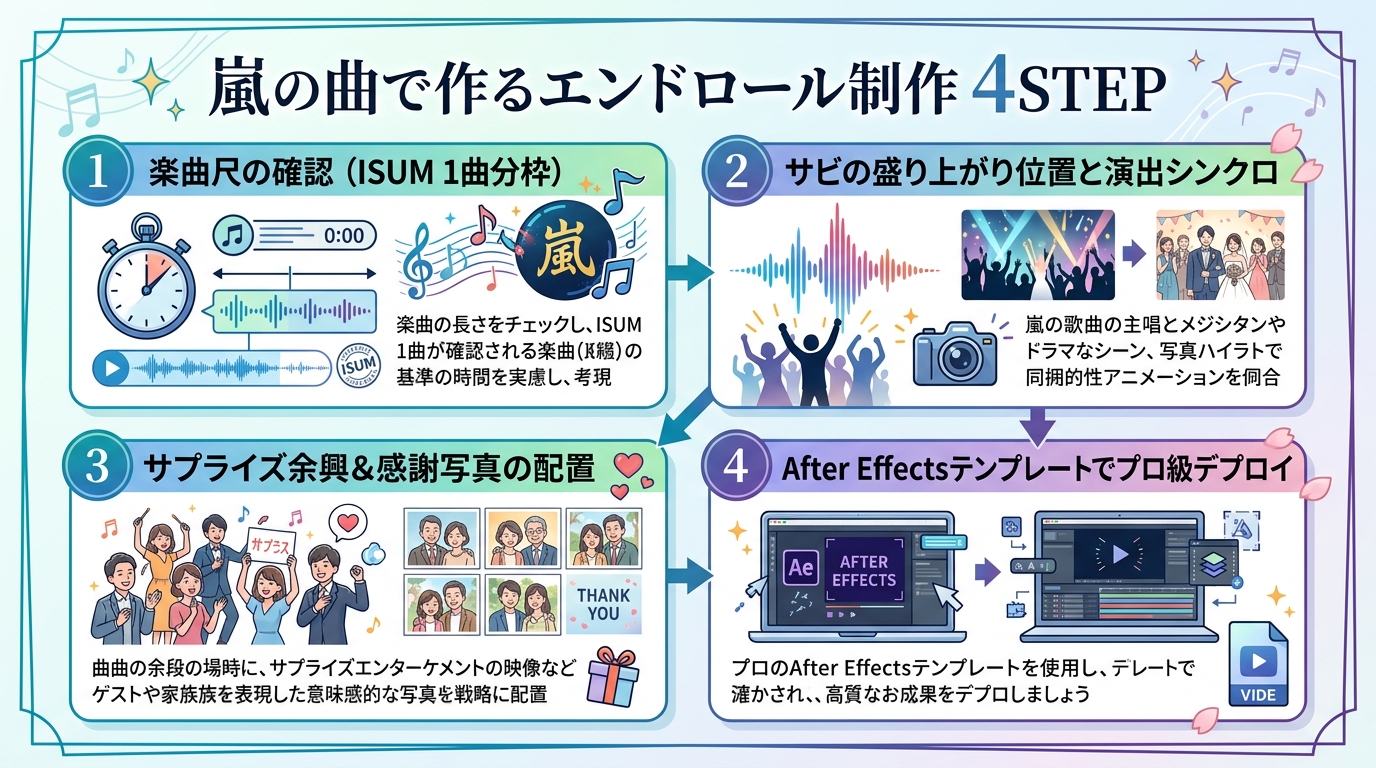 嵐 エンドロール制作 4STEPフロー