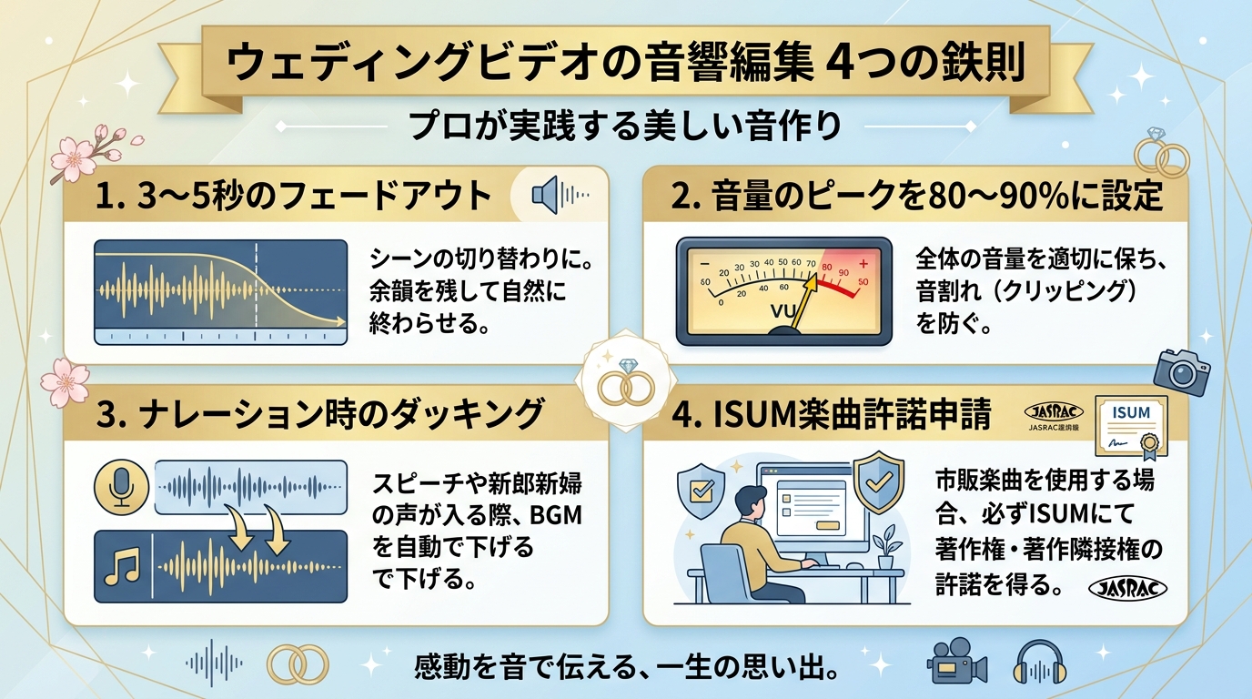 プロフィールムービー音楽編集4つの黄金ルール図解