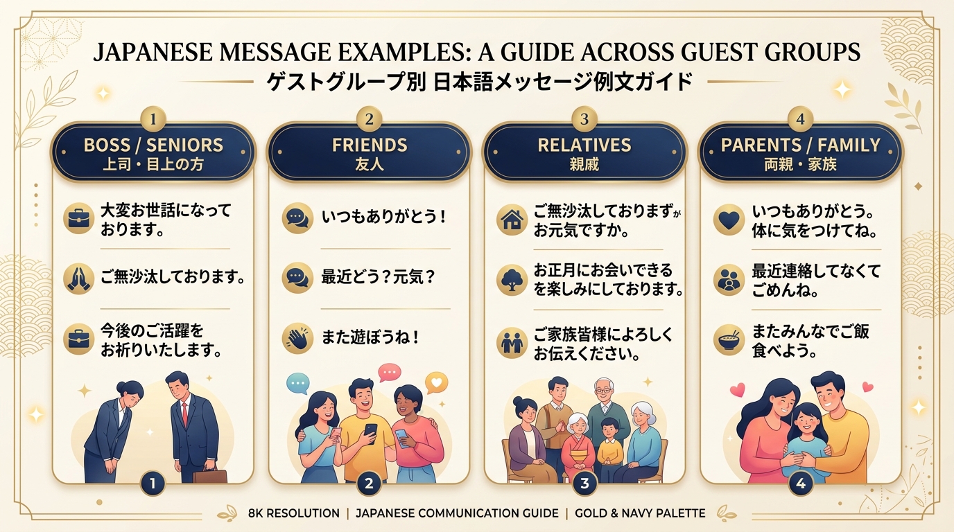 ゲストグループ別エンドロール感謝メッセージ文例100選図解