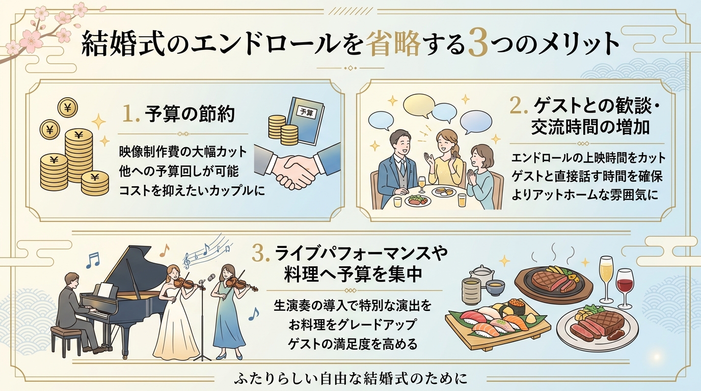 結婚式エンドロールを「なし」にする3大理由図解