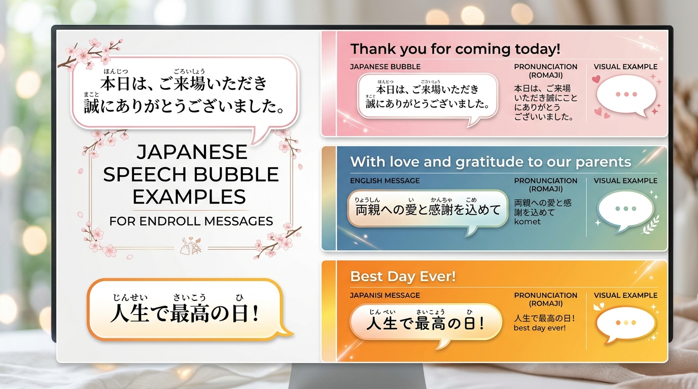 結婚式エンドロールの対象別英語メッセージフレーズ文例集図解