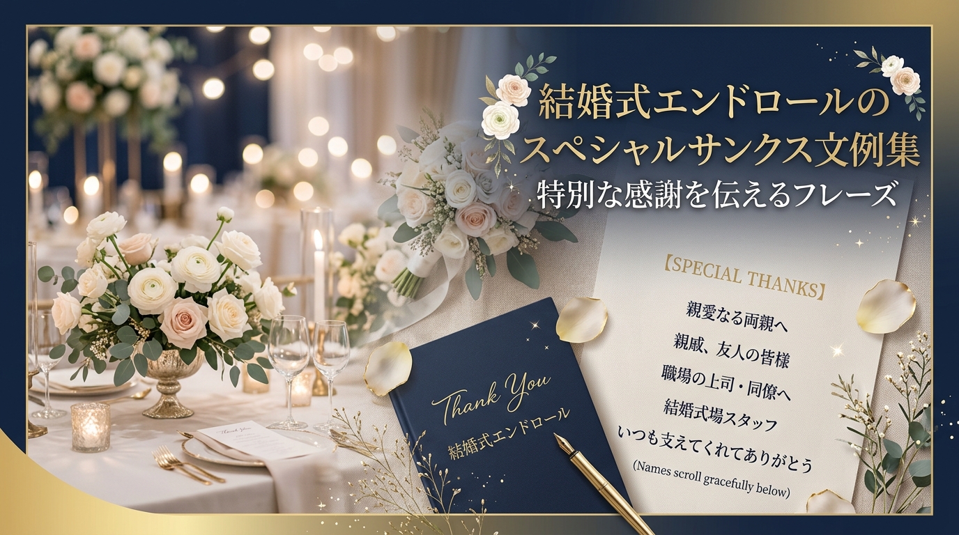 結婚式エンドロールのスペシャルサンクス文例集|特別な感謝を伝えるフレーズ