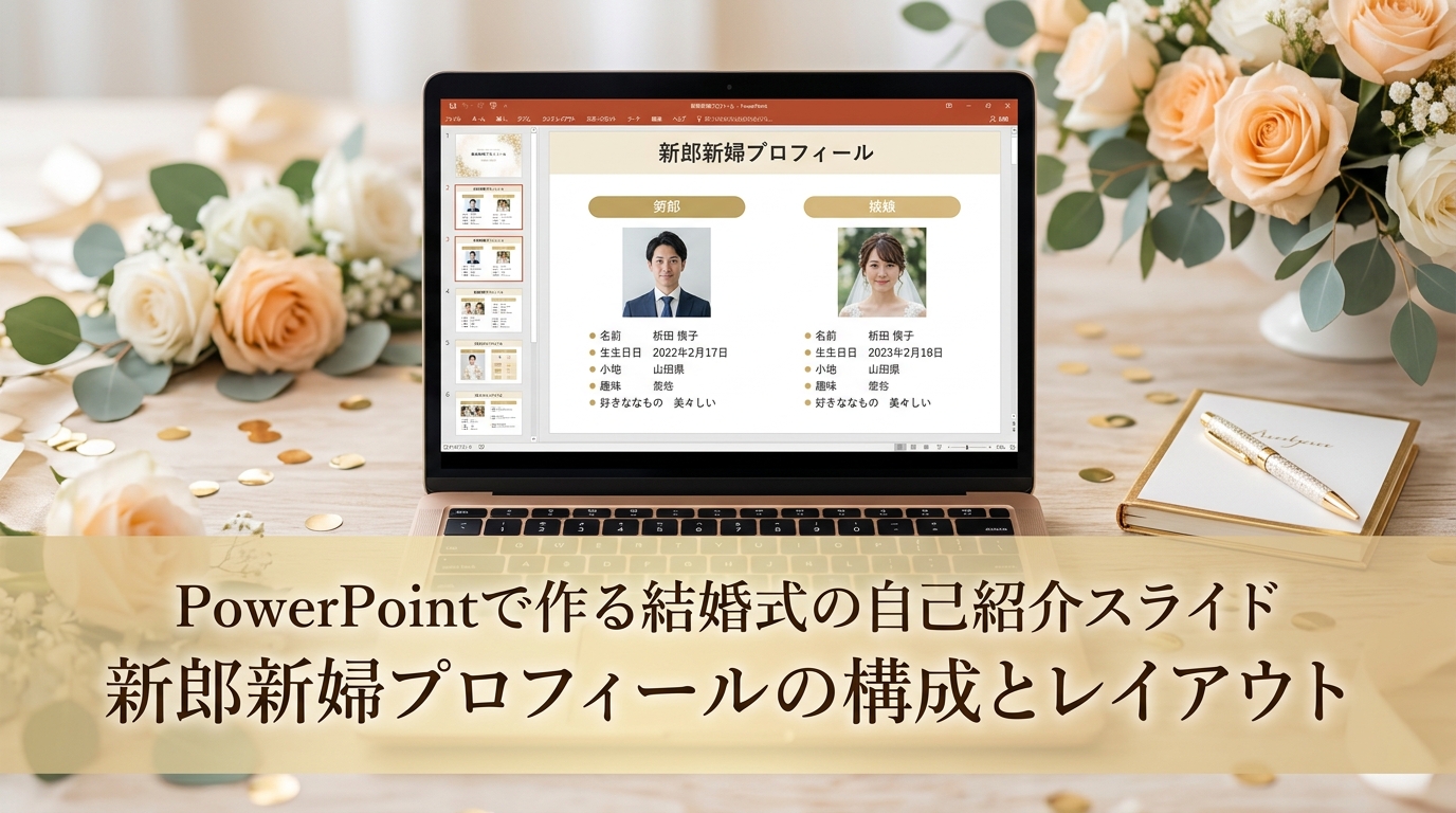 PowerPointで作る新郎新婦の自己紹介スライド|レイアウトと項目の構成ガイド