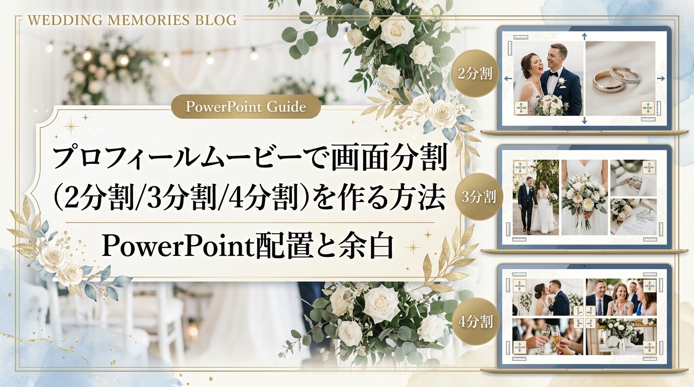 プロフィールムービーで画面分割(2分割・3分割・4分割)を作る方法|PowerPoint配置と余白