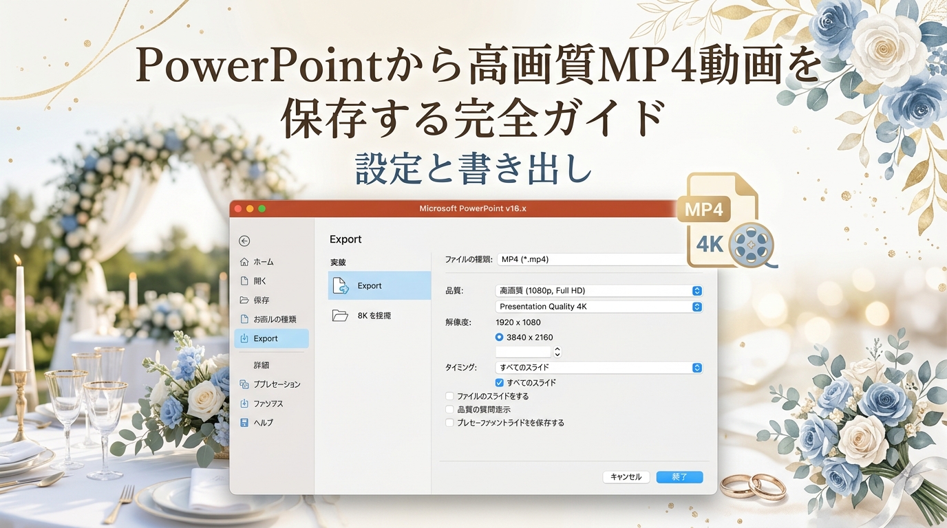 PowerPointから高画質MP4動画を保存する完全ガイド|設定と書き出し