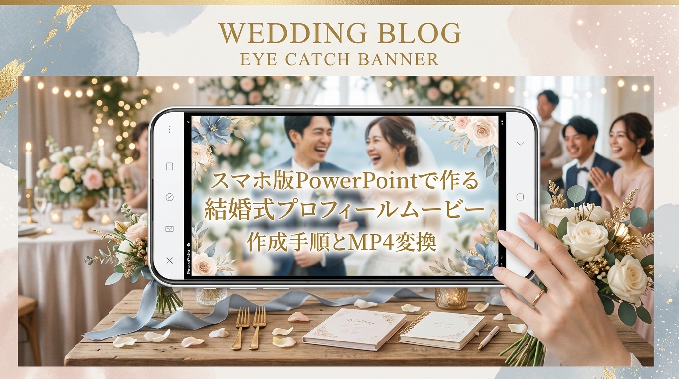 スマホ版PowerPointで作る結婚式プロフィールムービー|作成手順とMP4変換ガイド