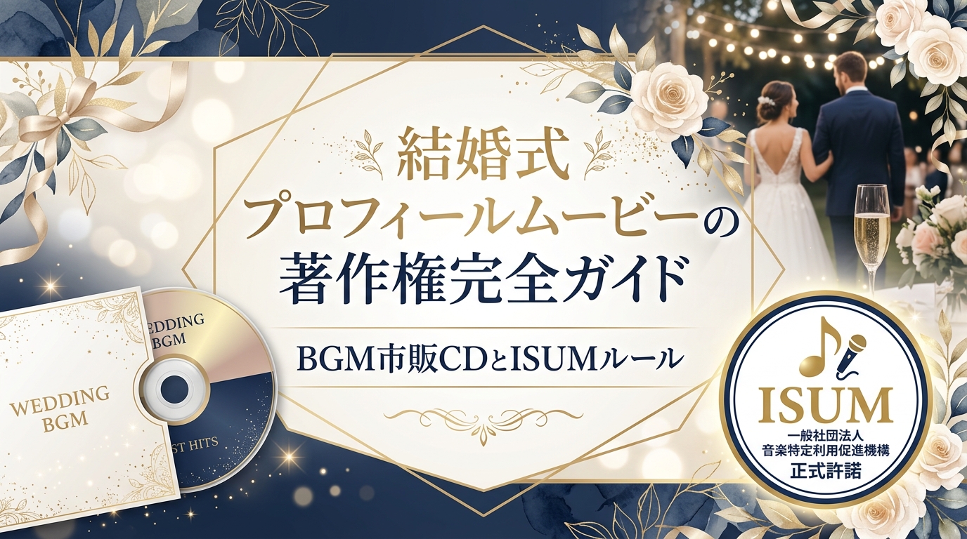 結婚式プロフィールムービーの著作権完全ガイド|BGM市販CDとISUMルール