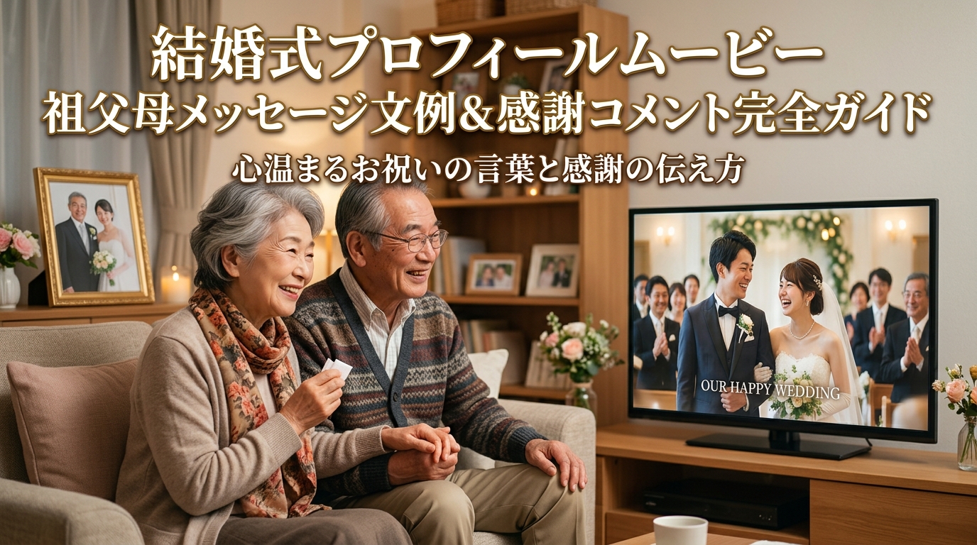 結婚式プロフィールムービーの祖父母メッセージ文例集|感謝が伝わるコメントと写真の選び方