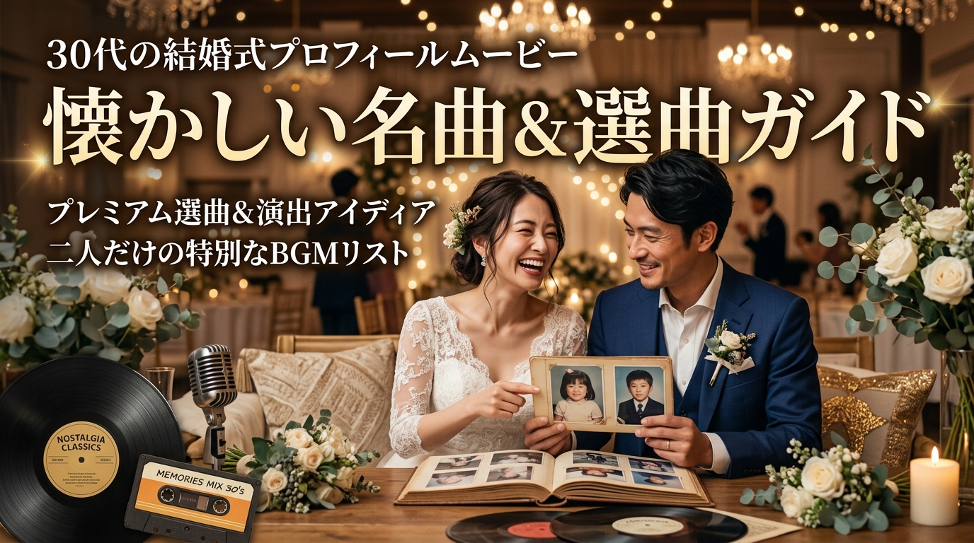 30代の結婚式プロフィールムービーおすすめ懐かしい曲｜世代を超える選曲ガイド