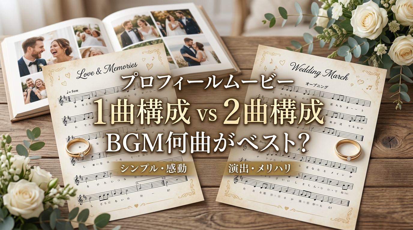 結婚式プロフィールムービーの1曲構成 vs 2曲構成 vs 3曲構成｜後悔しないBGM選びと構成ガイド