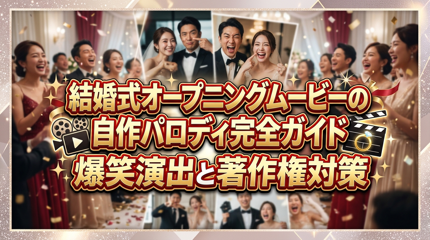 結婚式オープニングムービーの自作パロディ完全ガイド｜爆笑演出と著作権対策
