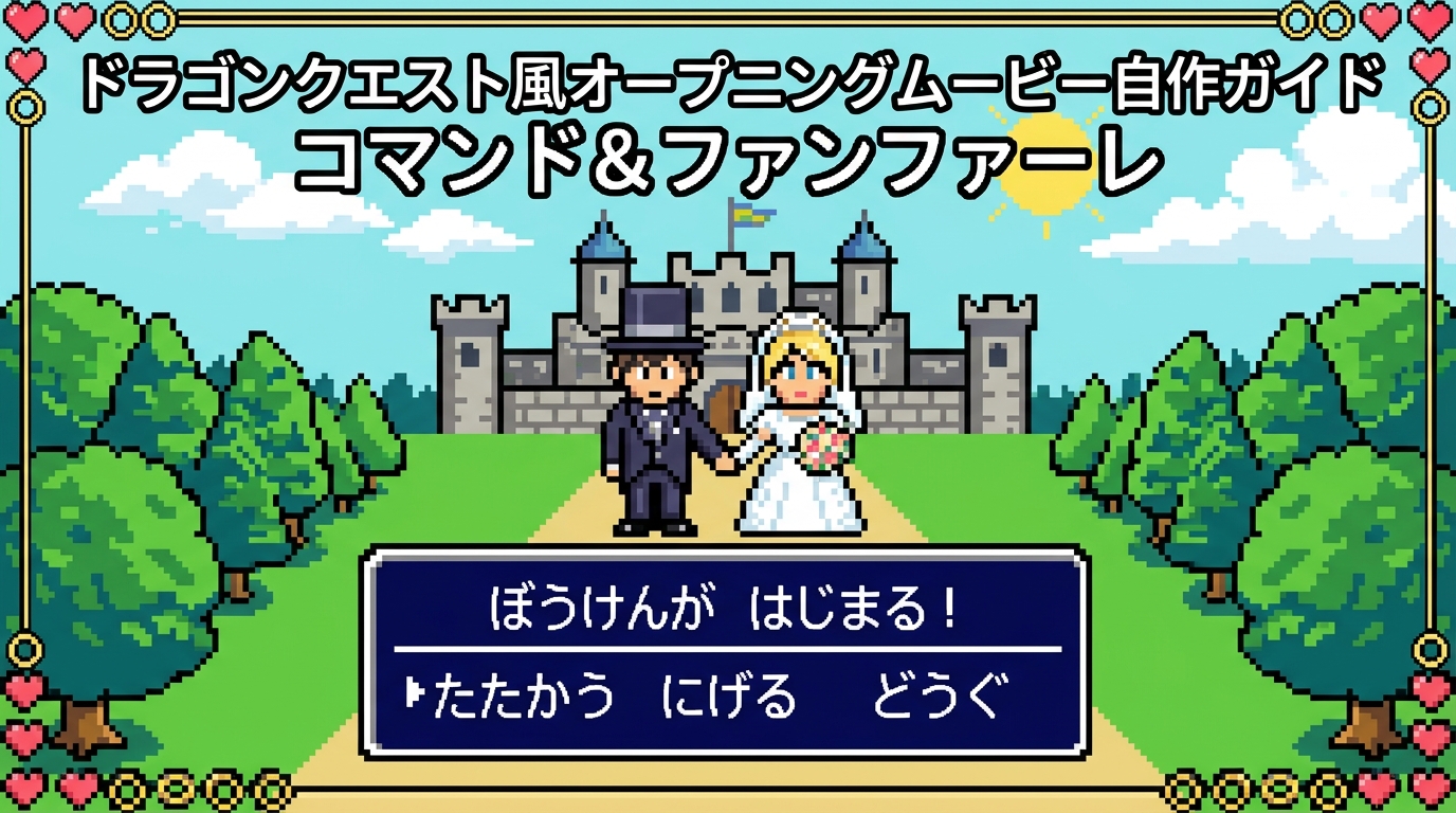 ドラゴンクエスト風オープニングムービーの自作ガイド|ファンファーレとコマンド演出のコツ
