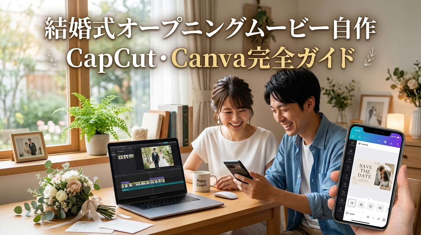 結婚式オープニングムービーの自作ガイド|CapCut・Canvaと著作権注意点