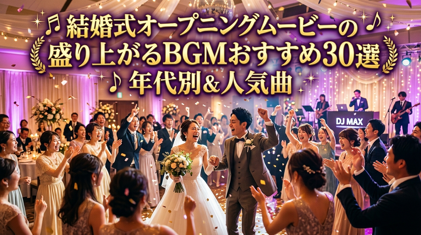 結婚式オープニング年代別選曲ガイド|20代・30代・40代別BGMと演出のコツ