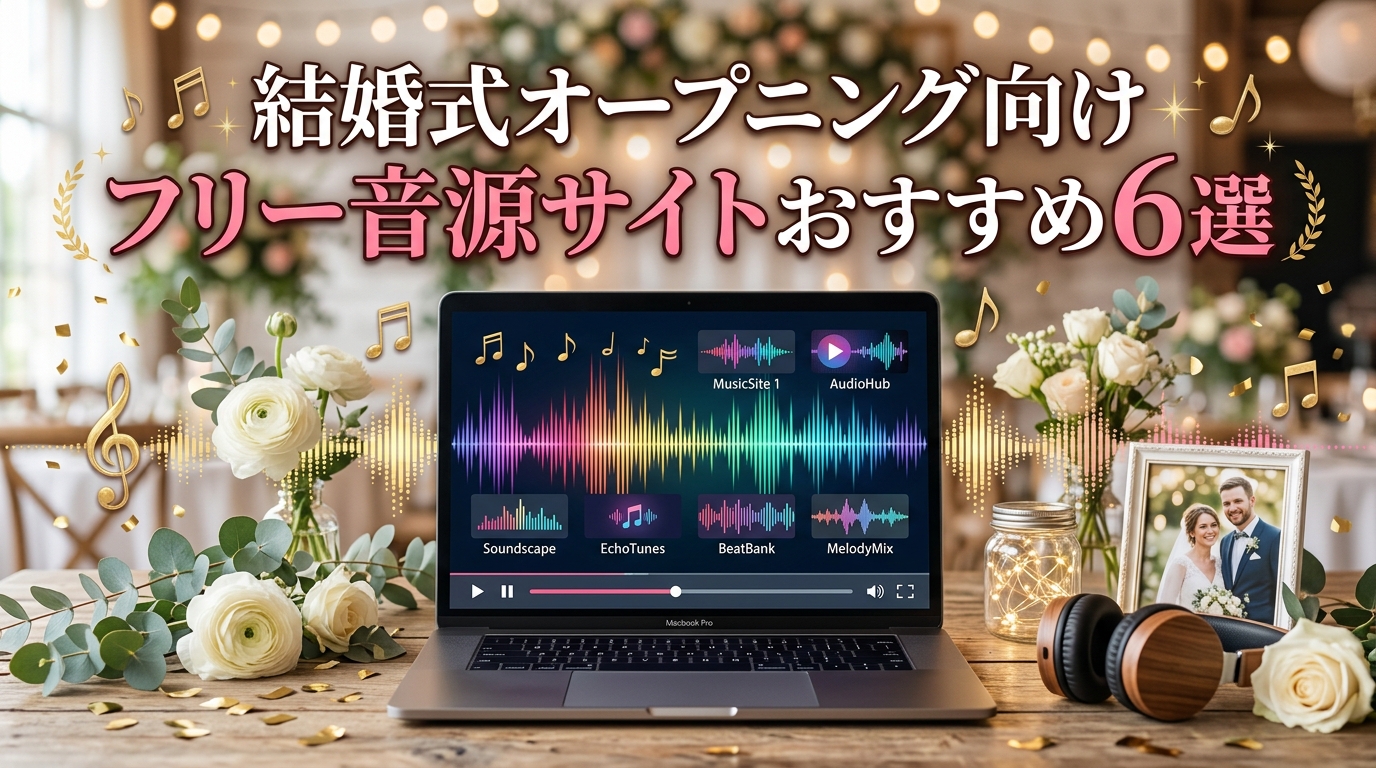 結婚式オープニング向けフリー音源サイトおすすめ6選｜無料BGMのダウンロード手順と選曲ガイド