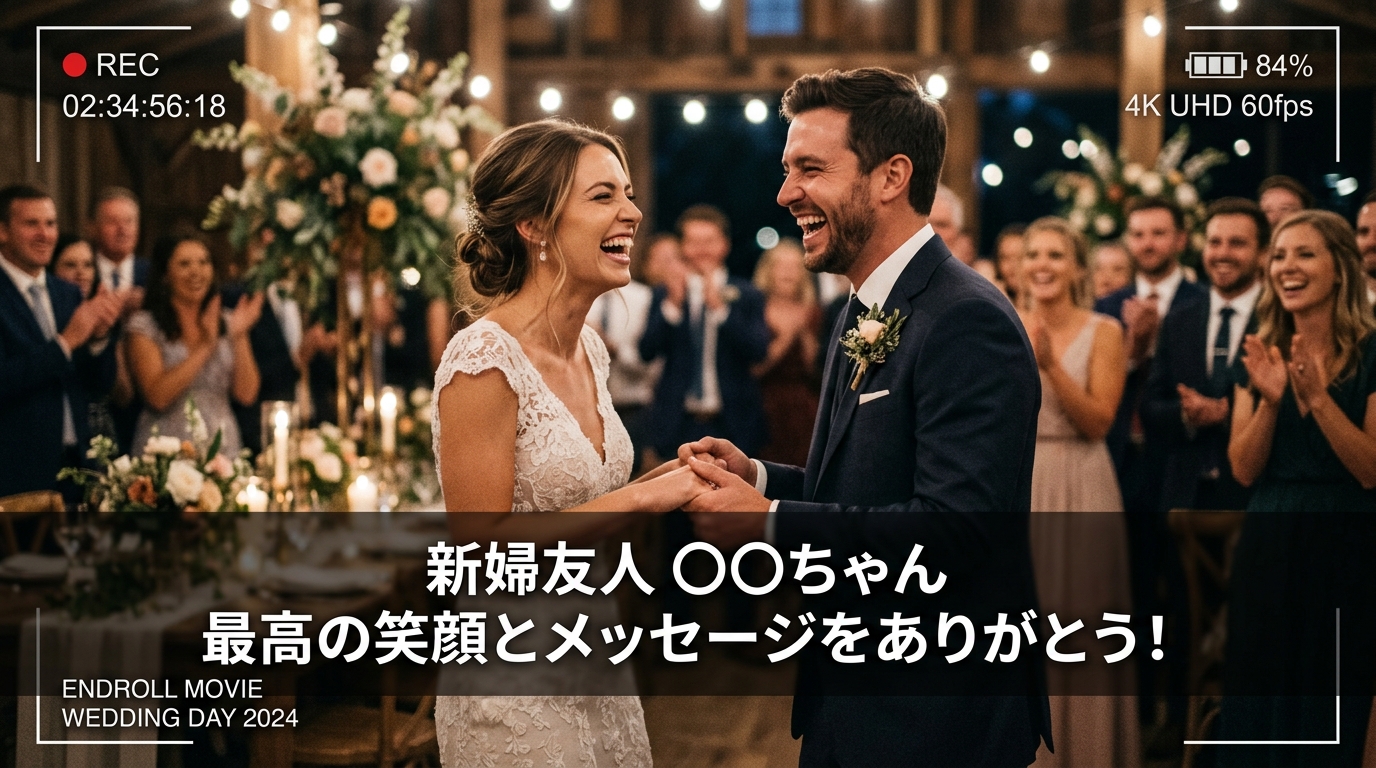 ゴシック体フォントを使用したモダンエンドロール画面実例
