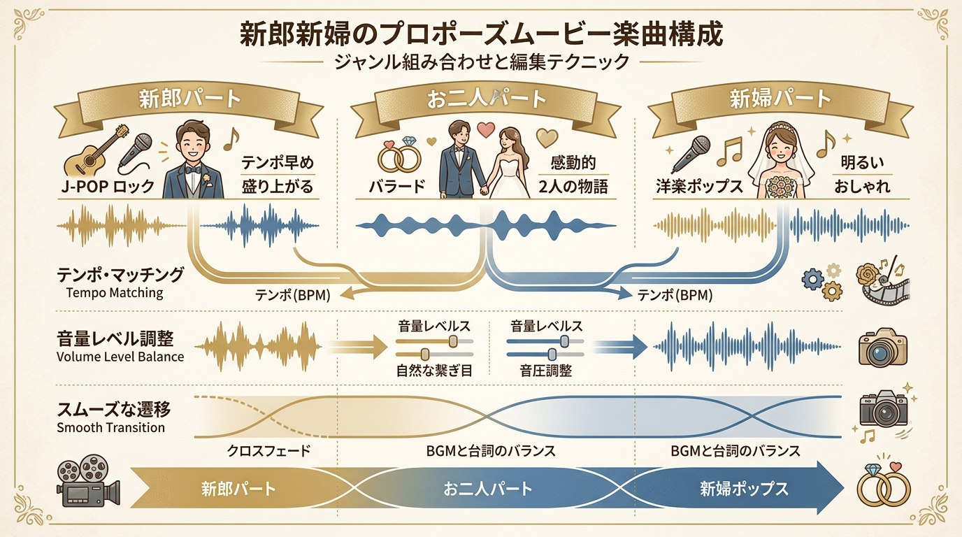 J-POP・洋楽・クラシックの異ジャンル組み合わせミキシング図解