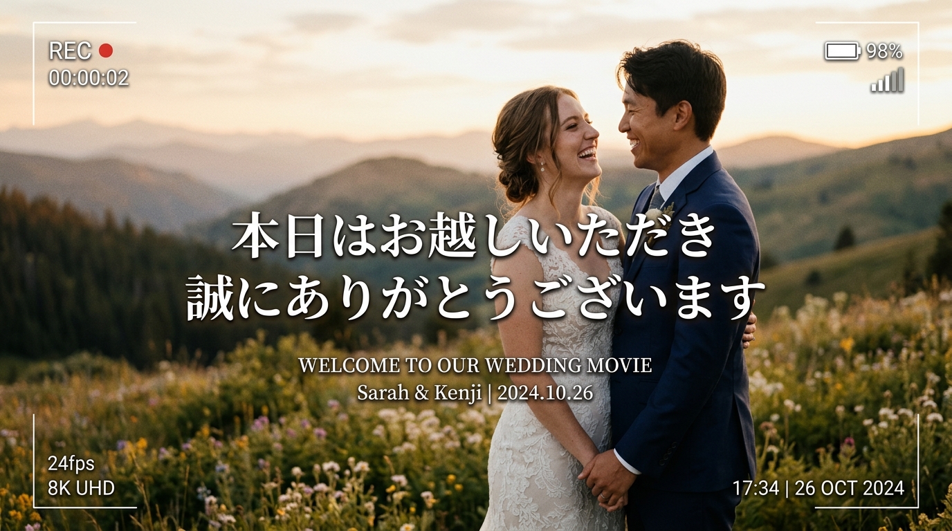 結婚式オープニングムービー冒頭挨拶タイトル画面スチル