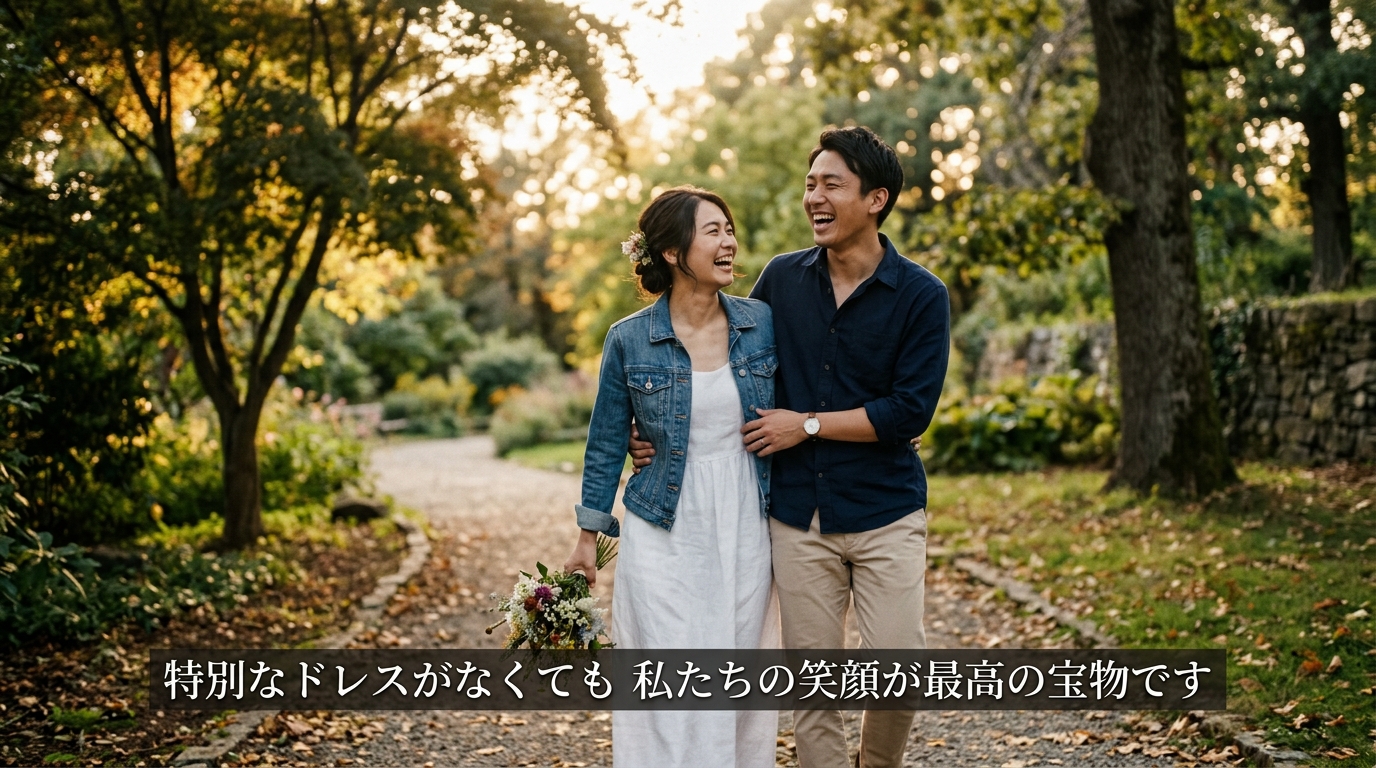日常写真で作る結婚式オープニングムービーの上映画面スチル実例