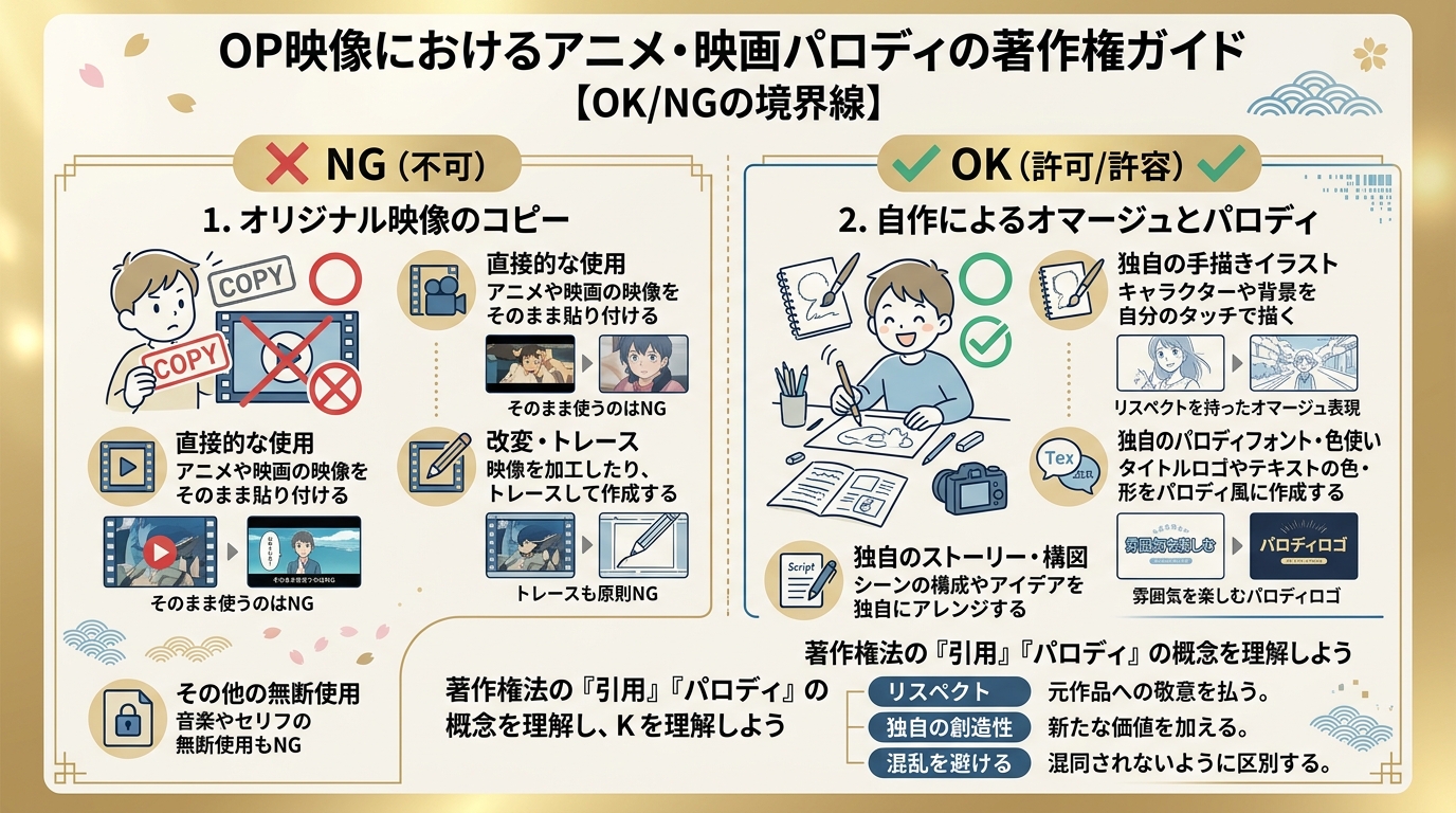 結婚式オープニングムービーのアニメ・映画パロディ演出OK/NGルール図解
