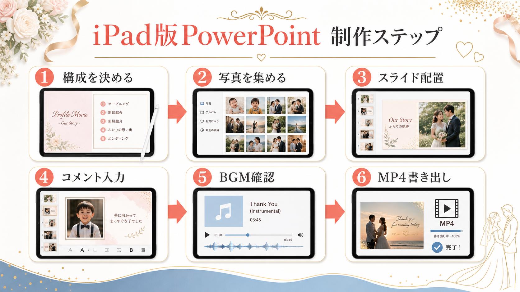 iPad版PowerPointでプロフィールムービーを作る制作ステップ