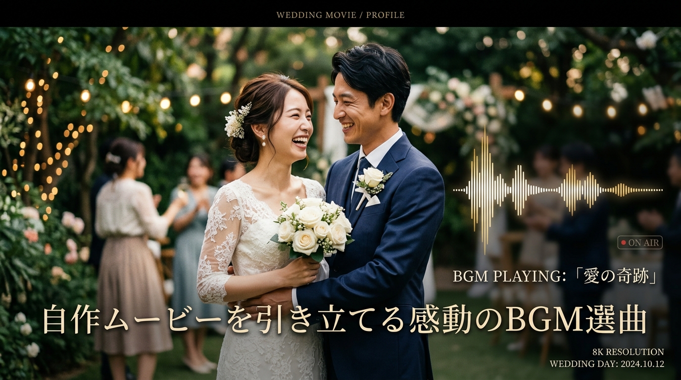 自作プロフィールムービーのBGM演出上映画面スチル