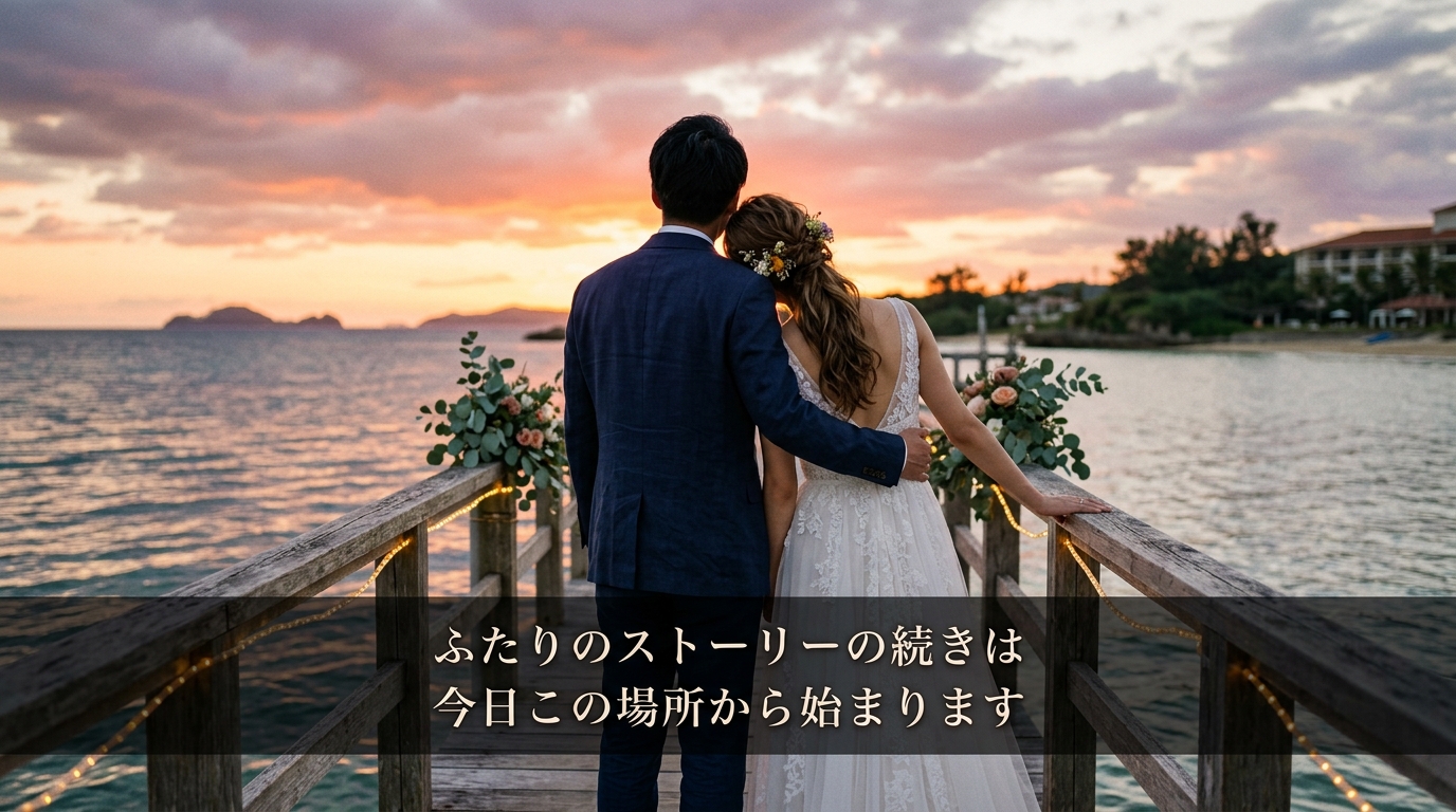 物語ストーリー締めラストフレーズプロフィールムービー画面一コマ実例(写真と字幕テロップ配置)
