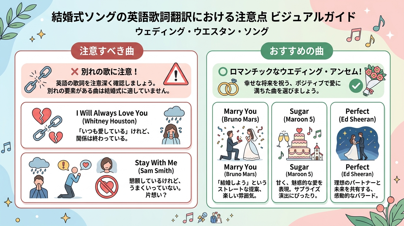 結婚式洋楽BGM歌詞和訳NG注意ガイド図解